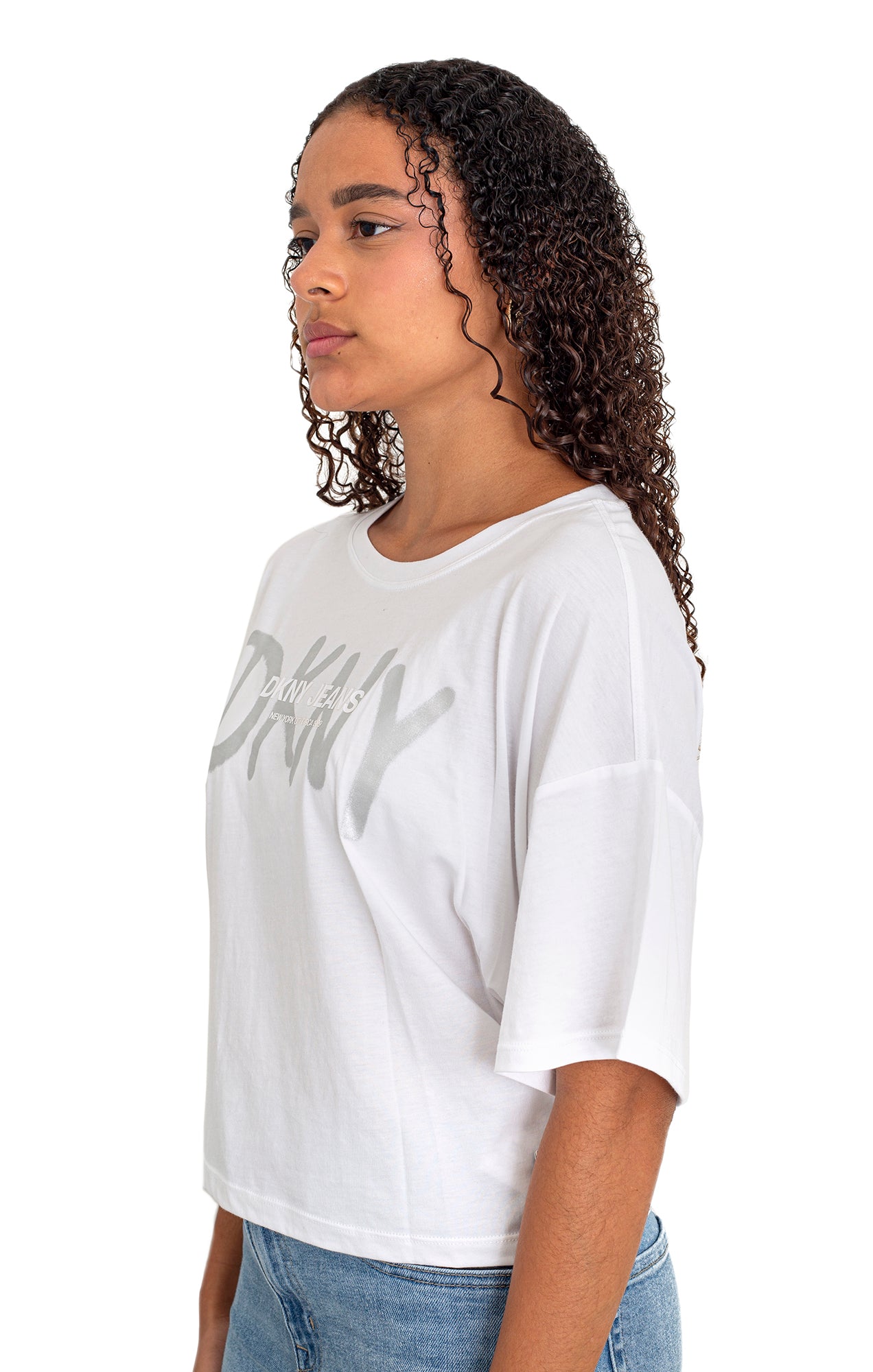 T-Shirt para Dama DKNY WHITE/SILVER