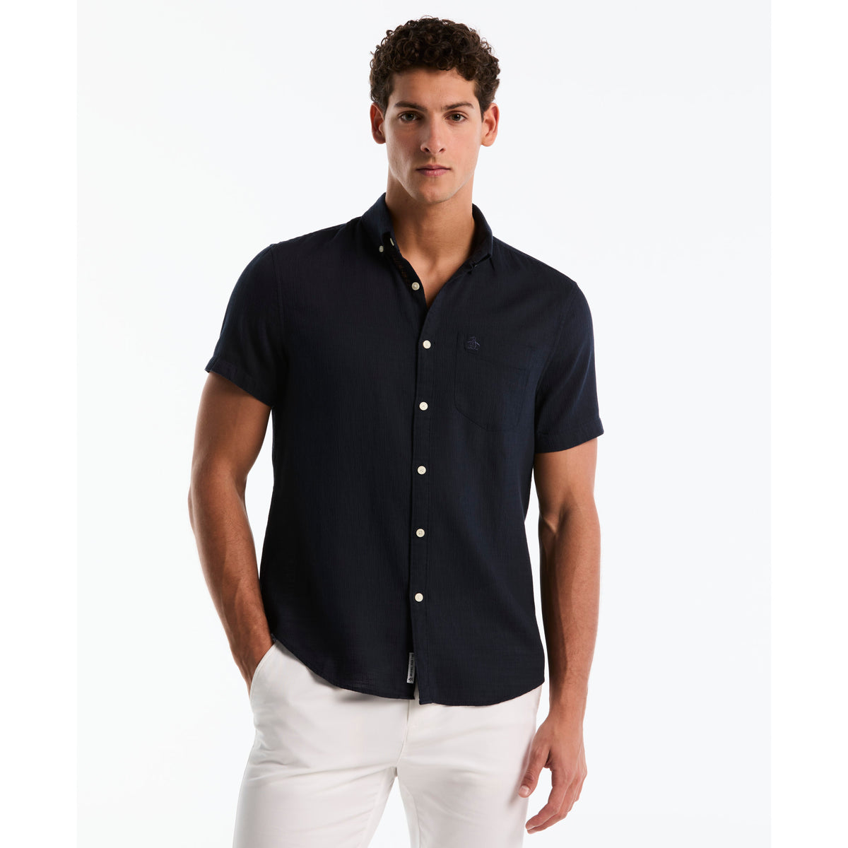 Camisa Casual Manga Corta Hombre Original Penguin DARK SAPPHIRE