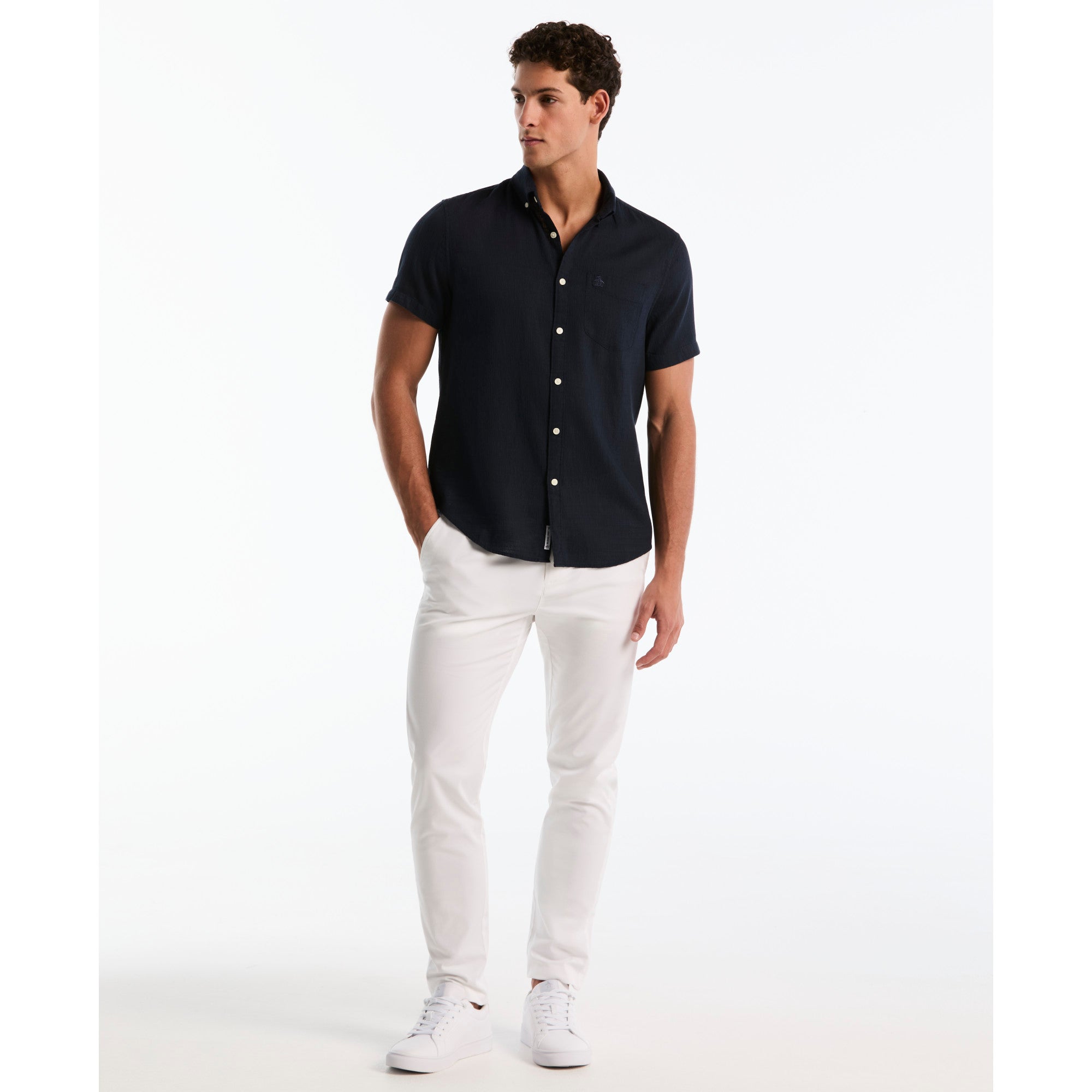 Camisa Casual Manga Corta Hombre Original Penguin DARK SAPPHIRE