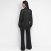 P/Dama L/S Shirt L/S Nail Crease Tie Frnt Top 100% Poliöster